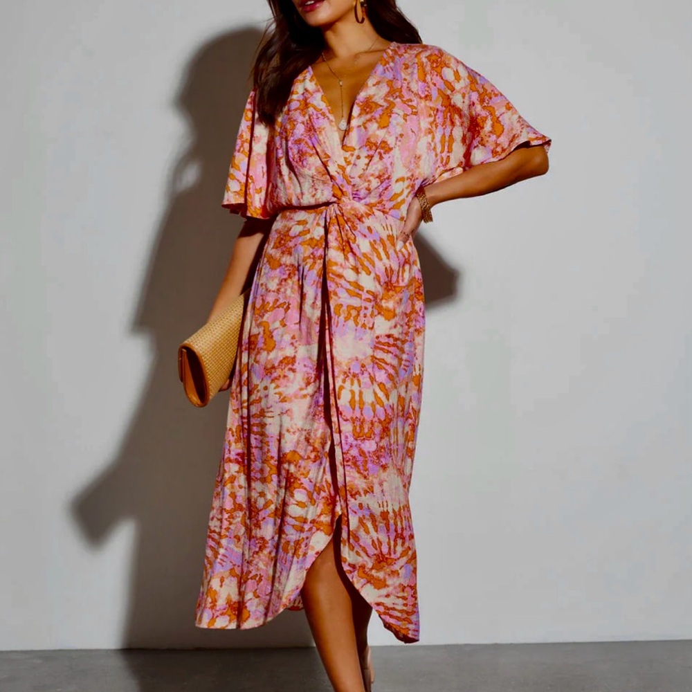 NWOT Multicolor Midi Dress